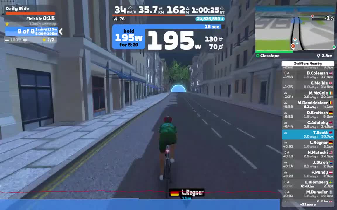 Zwift - Daily Ride on Classique in London