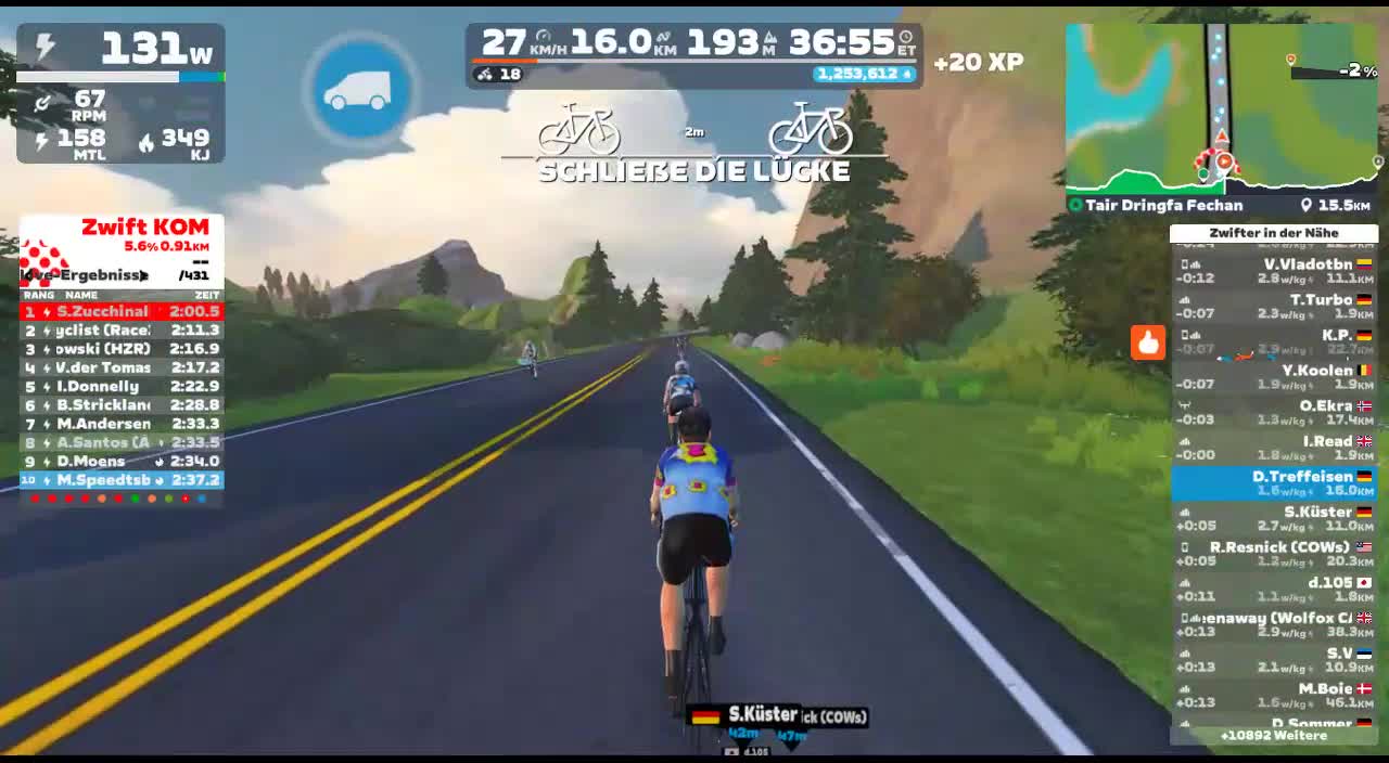 Zwift - Tair Dringfa Fechan in Watopia