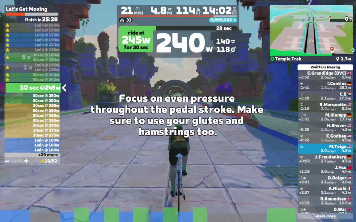 Zwift - Let's Get Moving on Temple Trek in Watopia