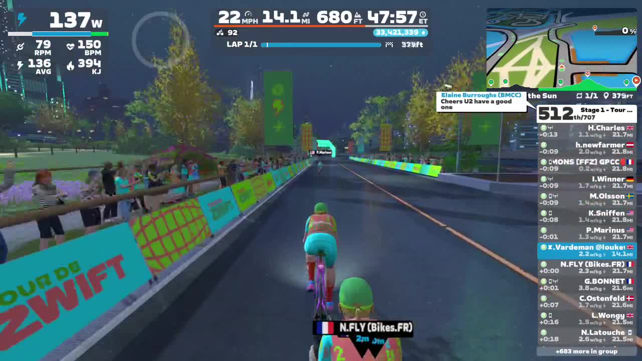 Zwift - Group Ride: Standard - Stage 1 - Tour de Zwift on Chasing the Sun in Makuri Islands