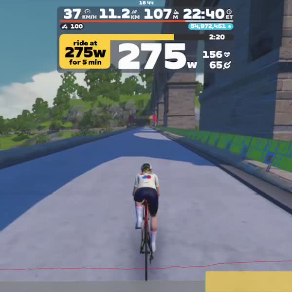 Zwift - HS-02- 5min Ftp + 2x10min SwSp on Douce France in France
