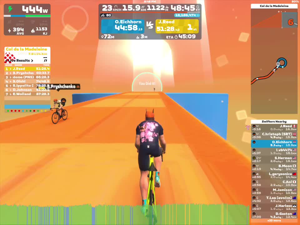 Zwift - Climb Portal: Col de la Madeleine at 100% Elevation in France