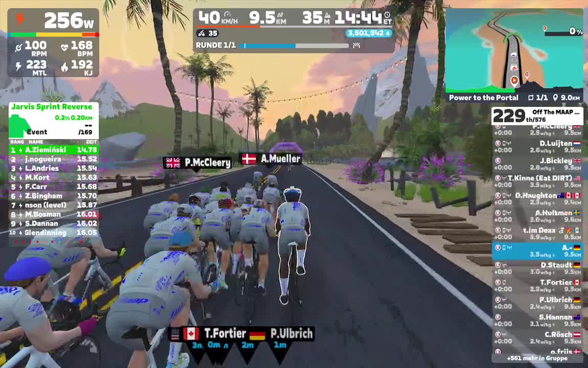 Zwift - Group Ride: Off The MAAP 2025: Stage 3 with Harri Martin on Power to the Portal in Watopia