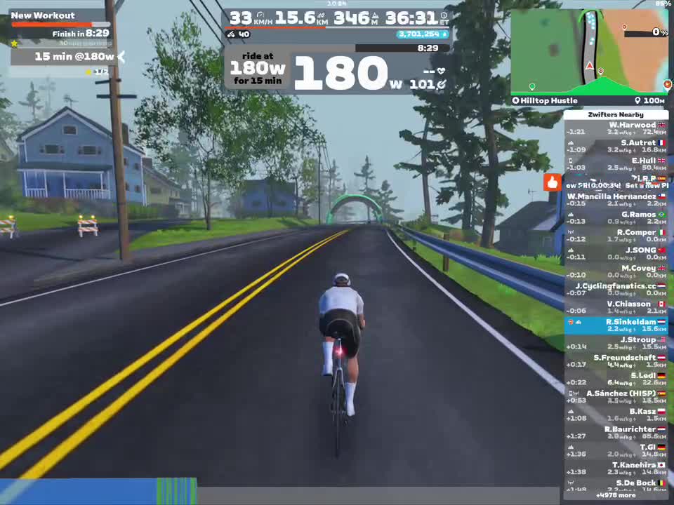 Zwift - New Workout on Hilltop Hustle in Watopia