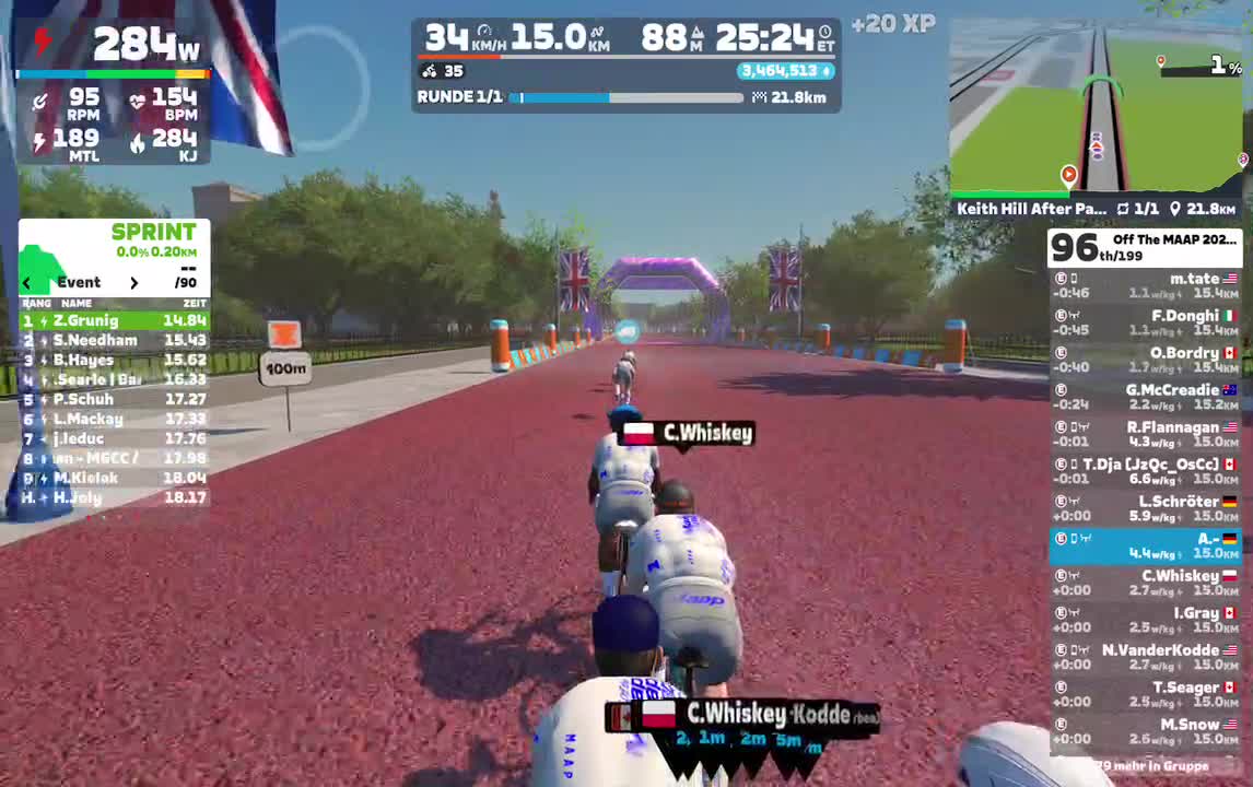 Zwift - Group Ride: Off The MAAP 2025: Stage 1 on Keith Hill After Party in London