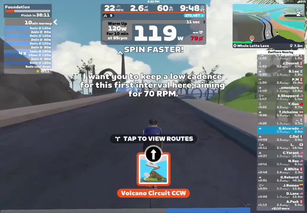 Zwift - Foundation on Whole Lotta Lava in Watopia