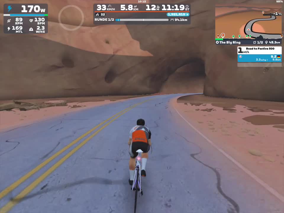 Zwift - Group Ride: Road to Festive 500 on The Big Ring in Watopia