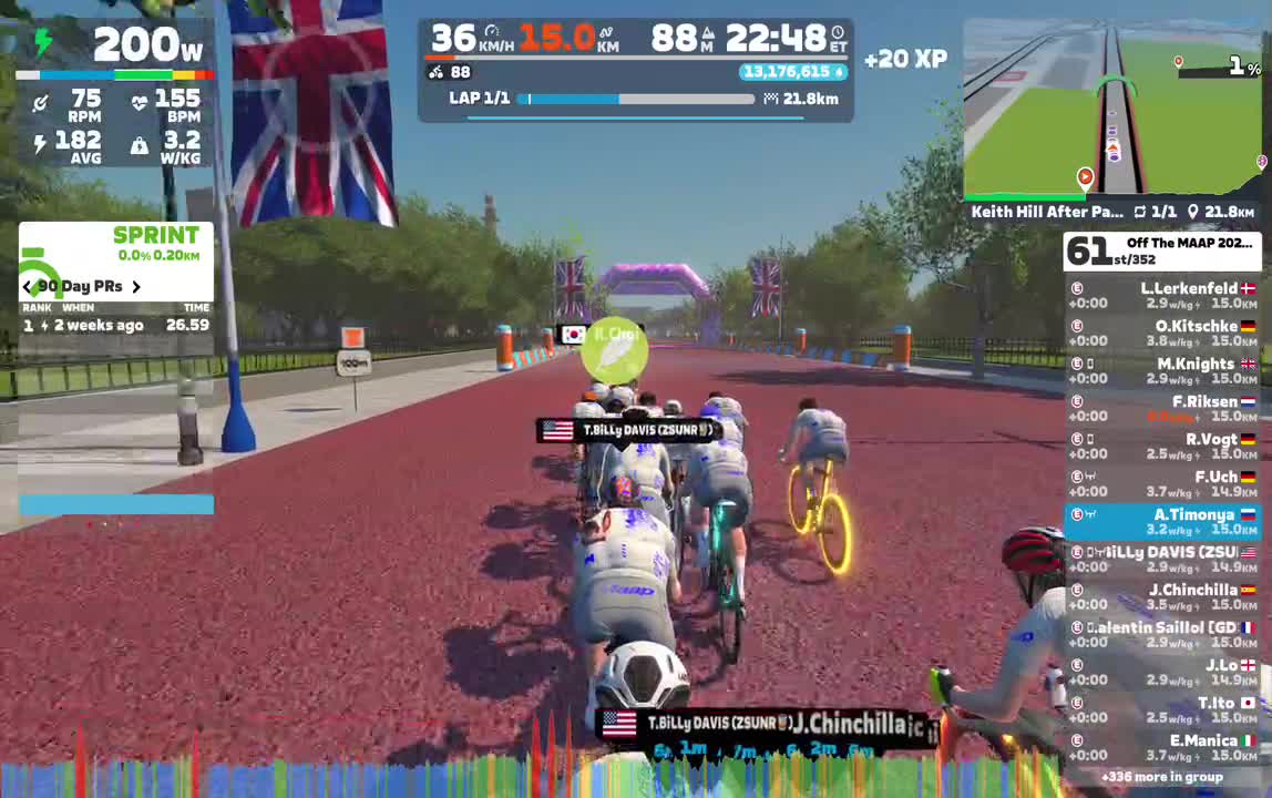 Zwift - Group Ride: Off The MAAP 2025: Stage 1 on Keith Hill After Party in London