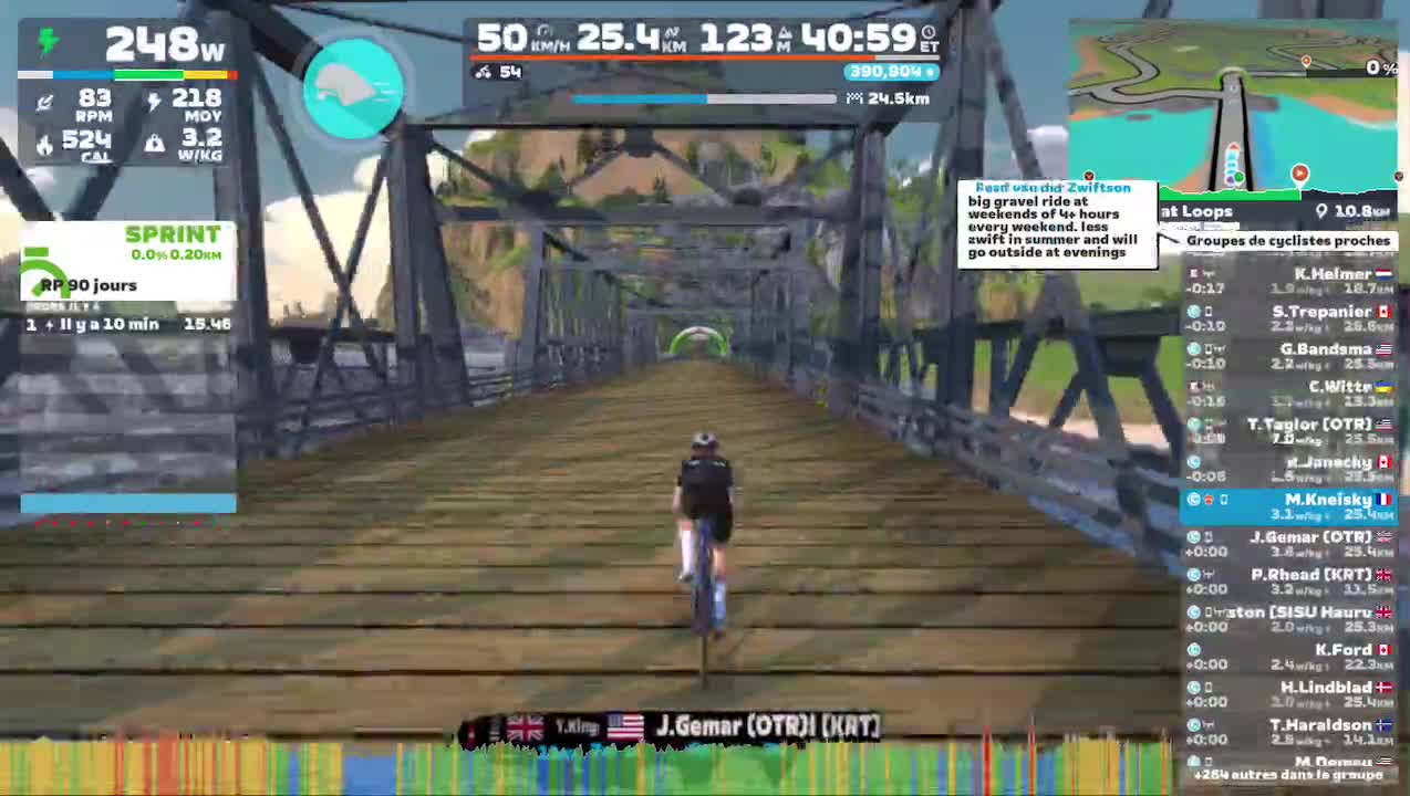 Zwift - Group Ride: Rapha Festive 500 with Maria @ 2.2 W/KG on Triple Flat Loops in Watopia
