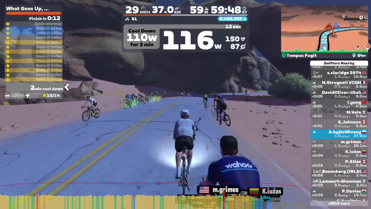 Zwift - What Goes Up, Must Come Down on Tempus Fugit in Watopia