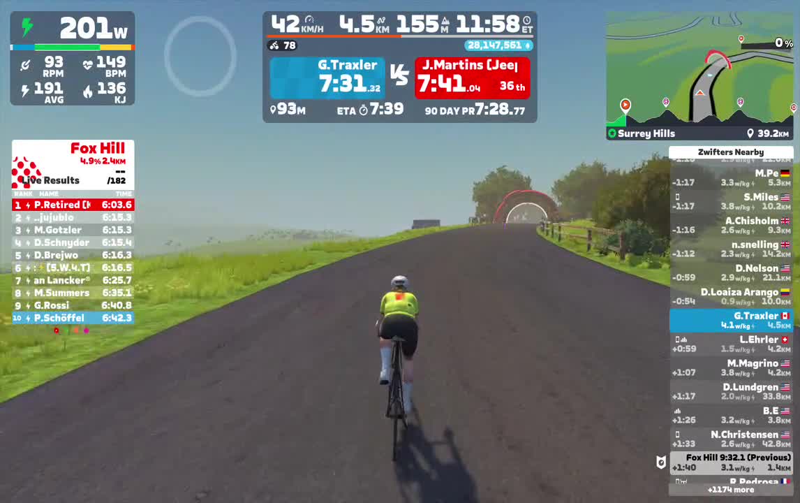 Zwift - Surrey Hills in London