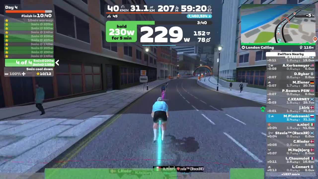 Zwift - Day 4 on London Calling in London