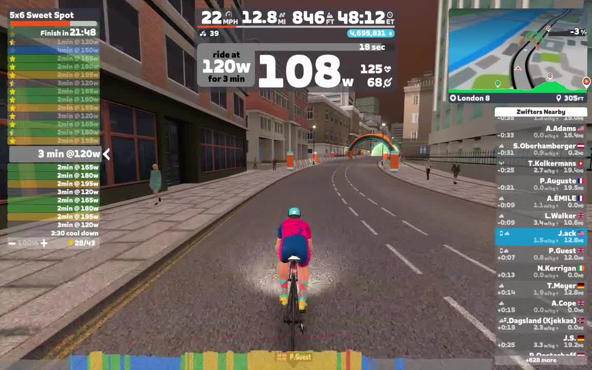 Zwift - 5x6 Sweet Spot on London 8 in London