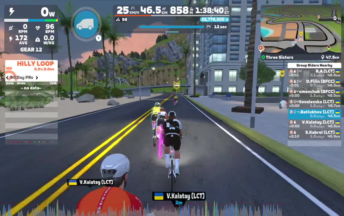 Zwift - Group Ride: Leader Cycling Team on Three Sisters in Watopia