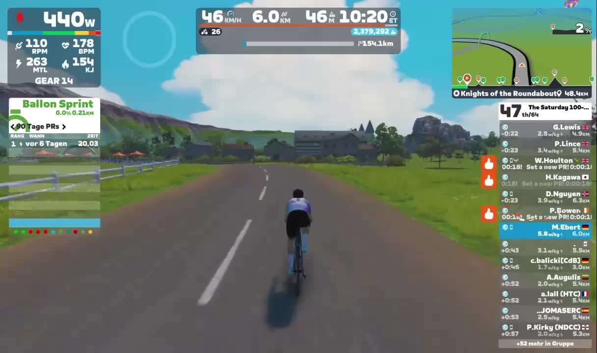 Zwift - Group Ride: The Saturday 100-Miller (160km) (C) on Knights of the Roundabout in France