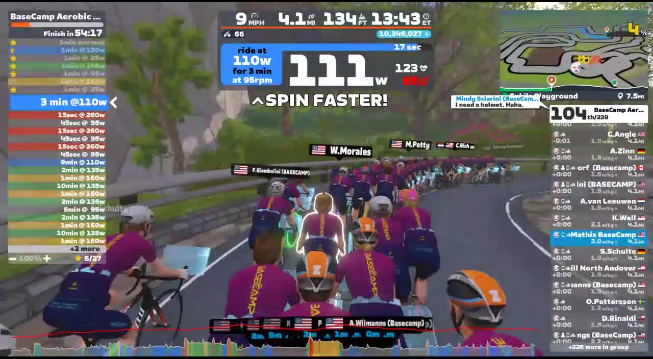 Zwift - Group Workout: BaseCamp Aerobic Endurance with NP Activation and Tempo Bridges p/b Fluid (E) on Suki's Playground in Makuri Islands