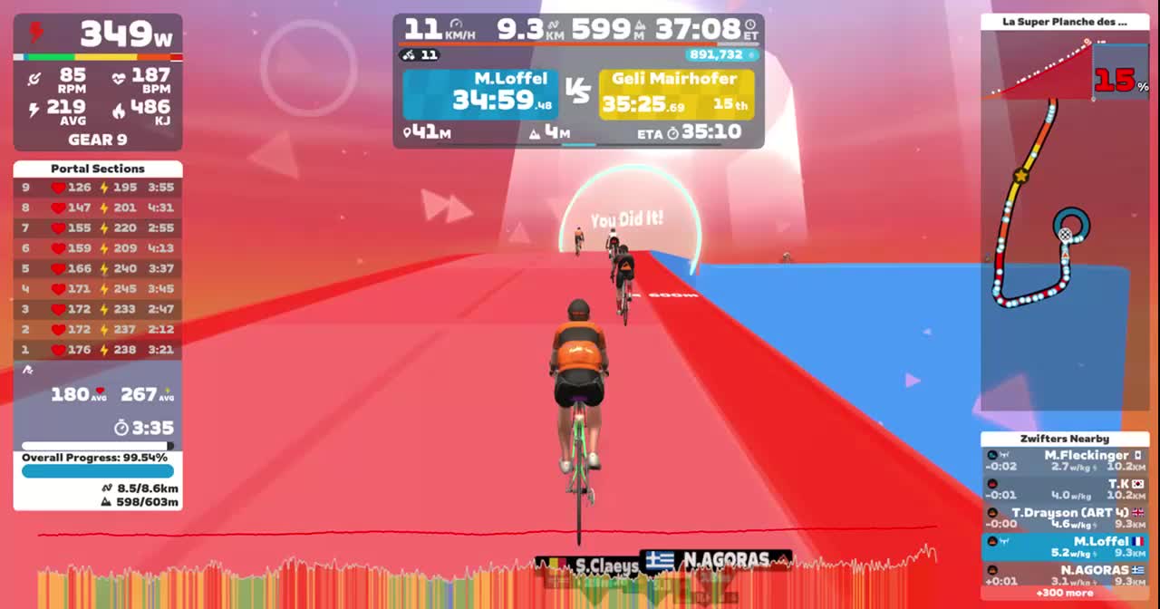 Zwift - Climb Portal: La Super Planche des Belles Filles at 100% Elevation in Watopia
