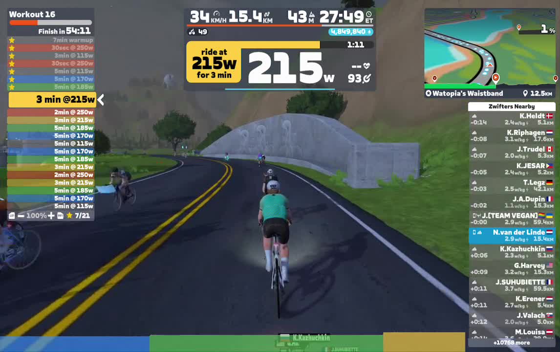 Zwift - Workout 16 on Watopia's Waistband in Watopia