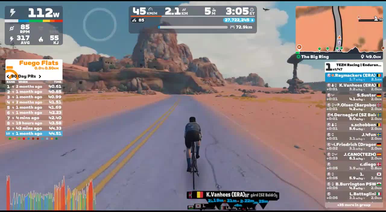 Zwift - Group Ride: TEZH Racing | Endurance Ride (E) on The Big Ring in Watopia