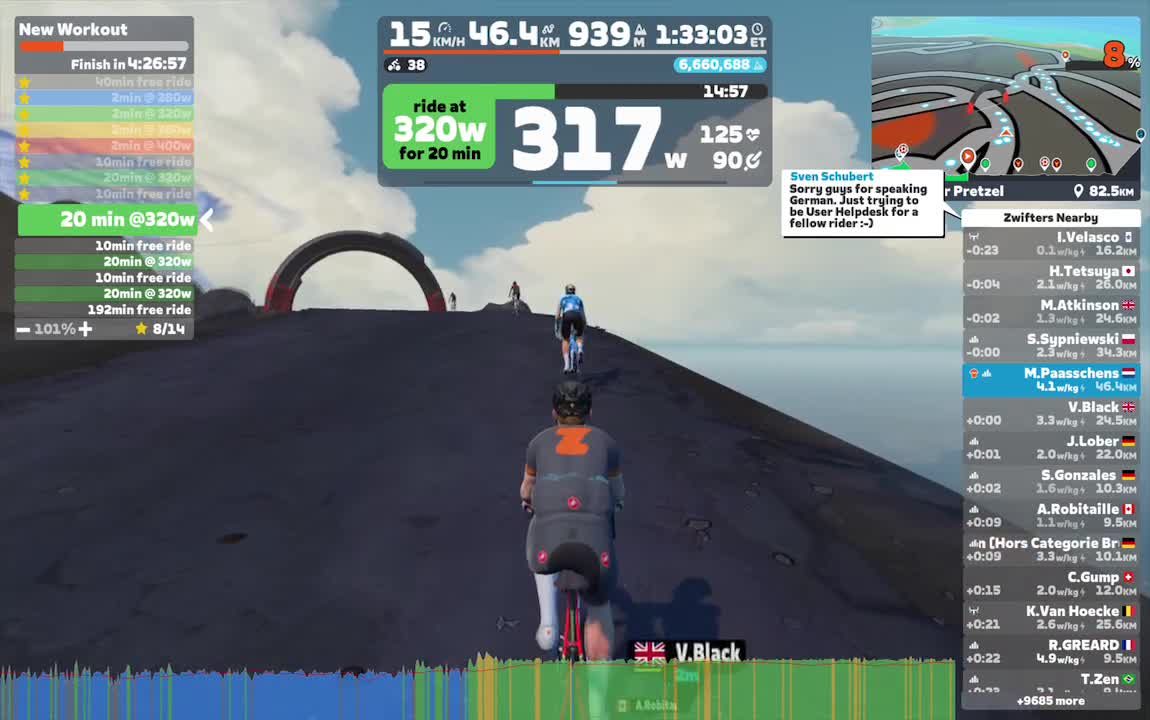 Zwift - New Workout on The Uber Pretzel in Watopia