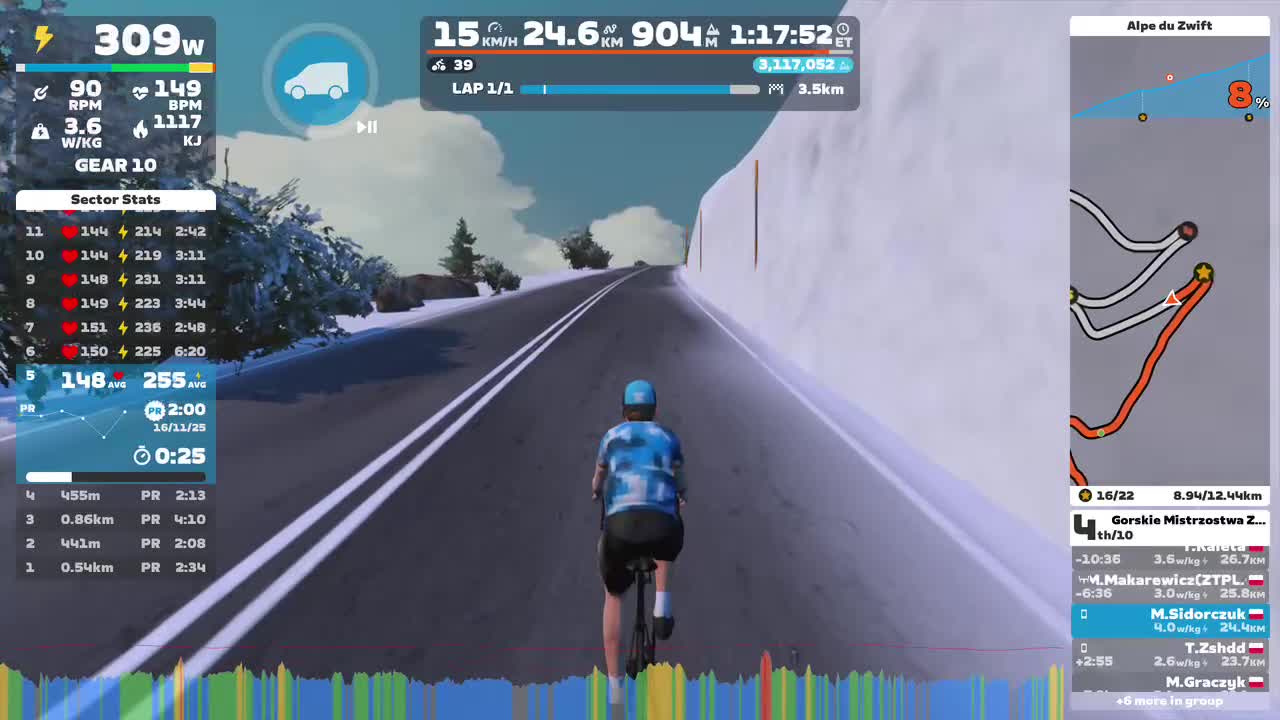 Zwift - Race: Gorskie Mistrzostwa ZTPL Cycling Club z Tatra Cycling Events (B) on Tour of Fire and Ice in Watopia