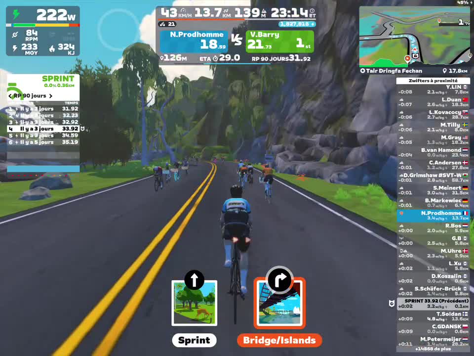 Zwift - Tair Dringfa Fechan in Watopia