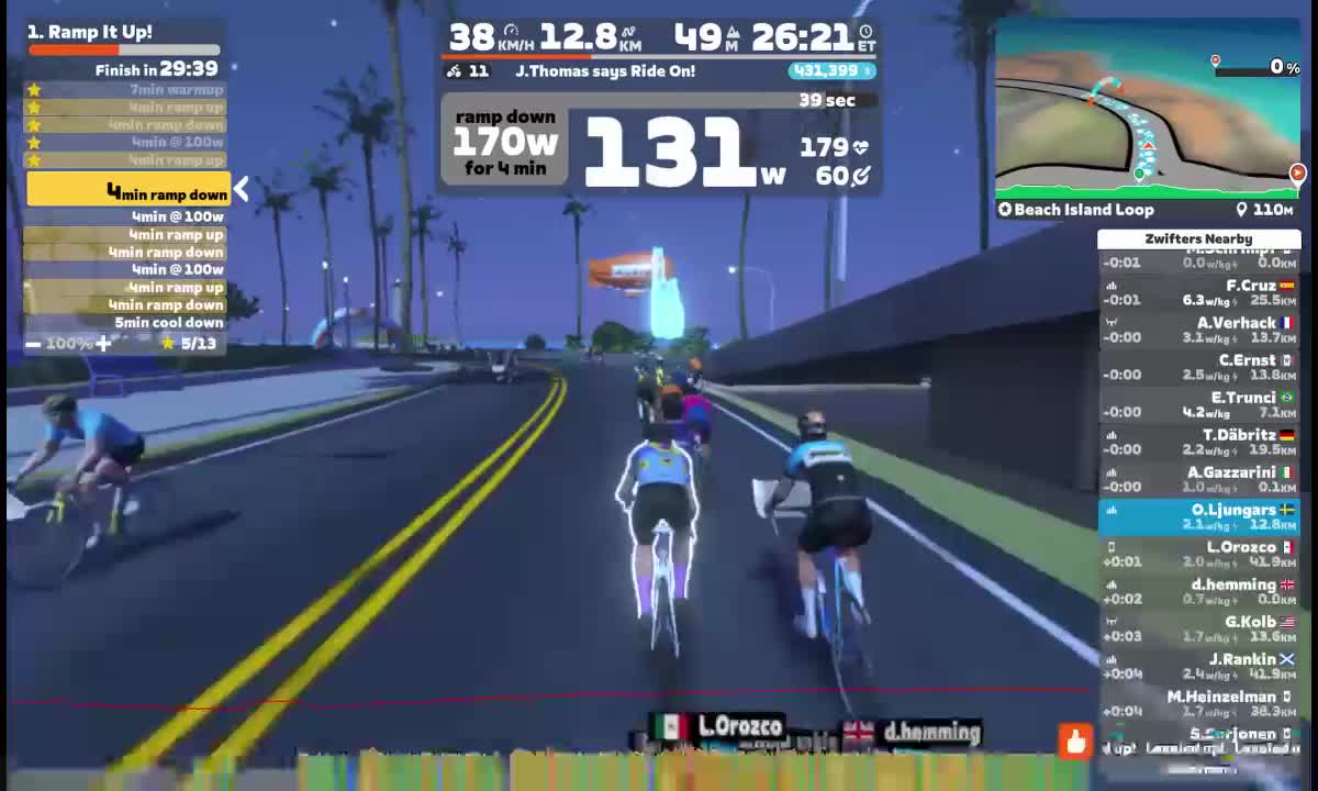 Zwift - Zwift Camp: Inside Out | Ramp It Up! on Beach Island Loop in Watopia