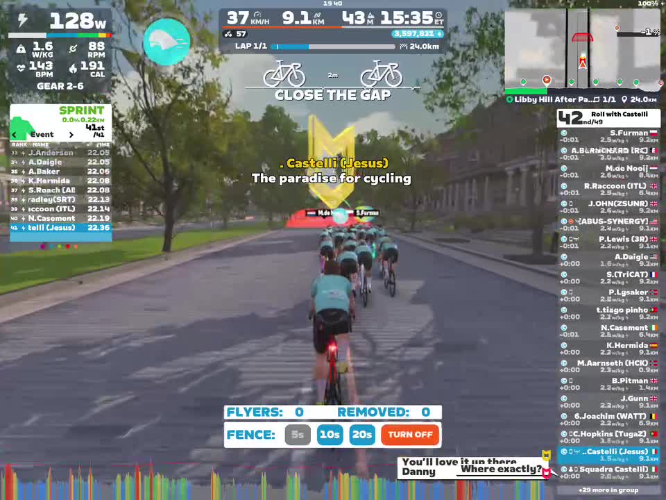 Zwift - Group Ride: Roll with Castelli  (C) on Libby Hill After Party in Richmond