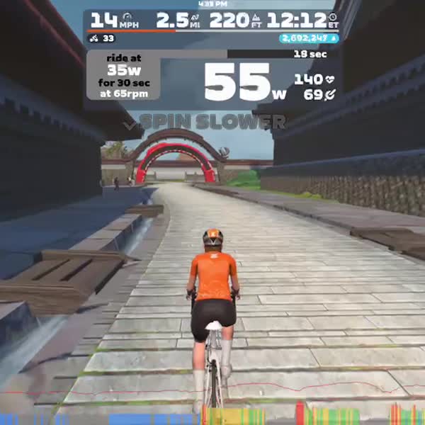 Zwift - (3x1:30 min - FRC/VO2) SEATED FRC Power Building Workout. on Chain Chomper in Makuri Islands