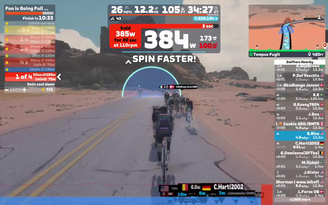 Zwift - Fun is Going Full Gas (1) on Tempus Fugit in Watopia