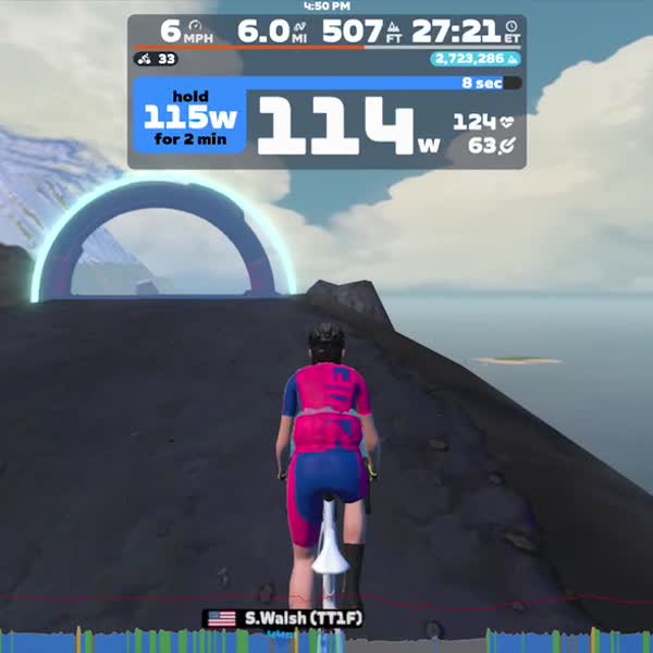 Zwift - Aerobic endurance on Whole Lotta Lava in Watopia