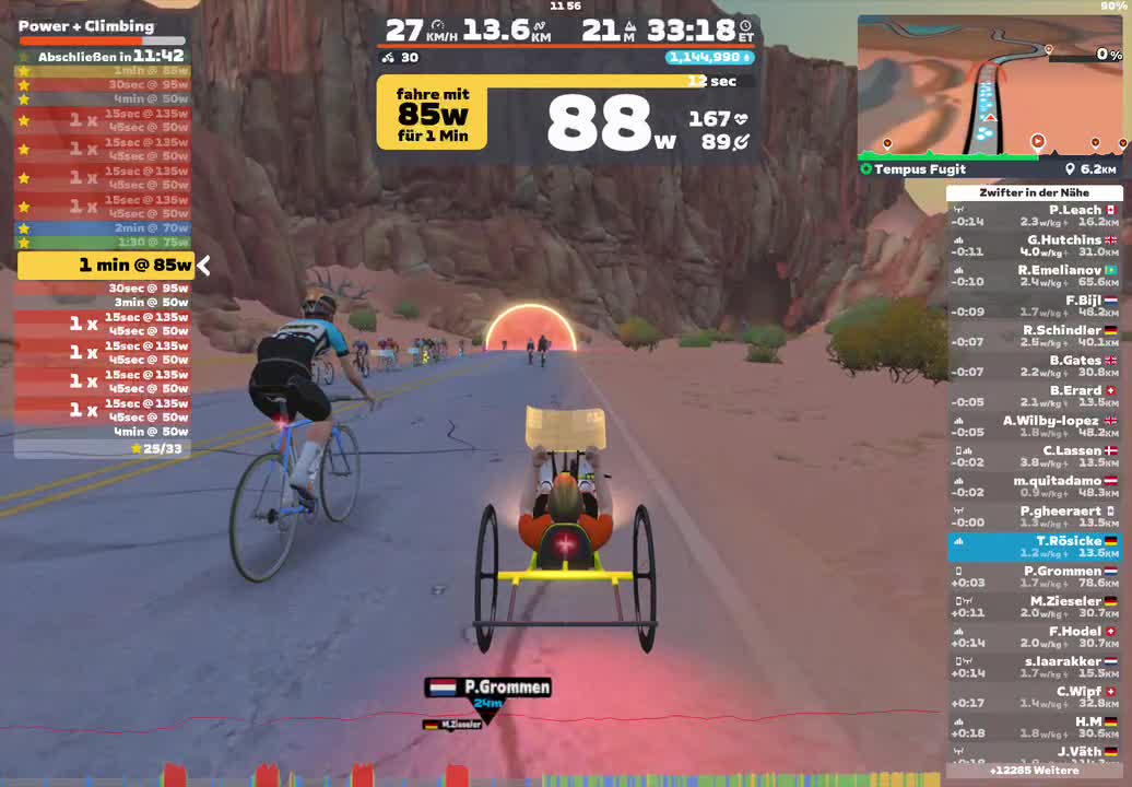 Zwift - Power + Climbing on Tempus Fugit in Watopia