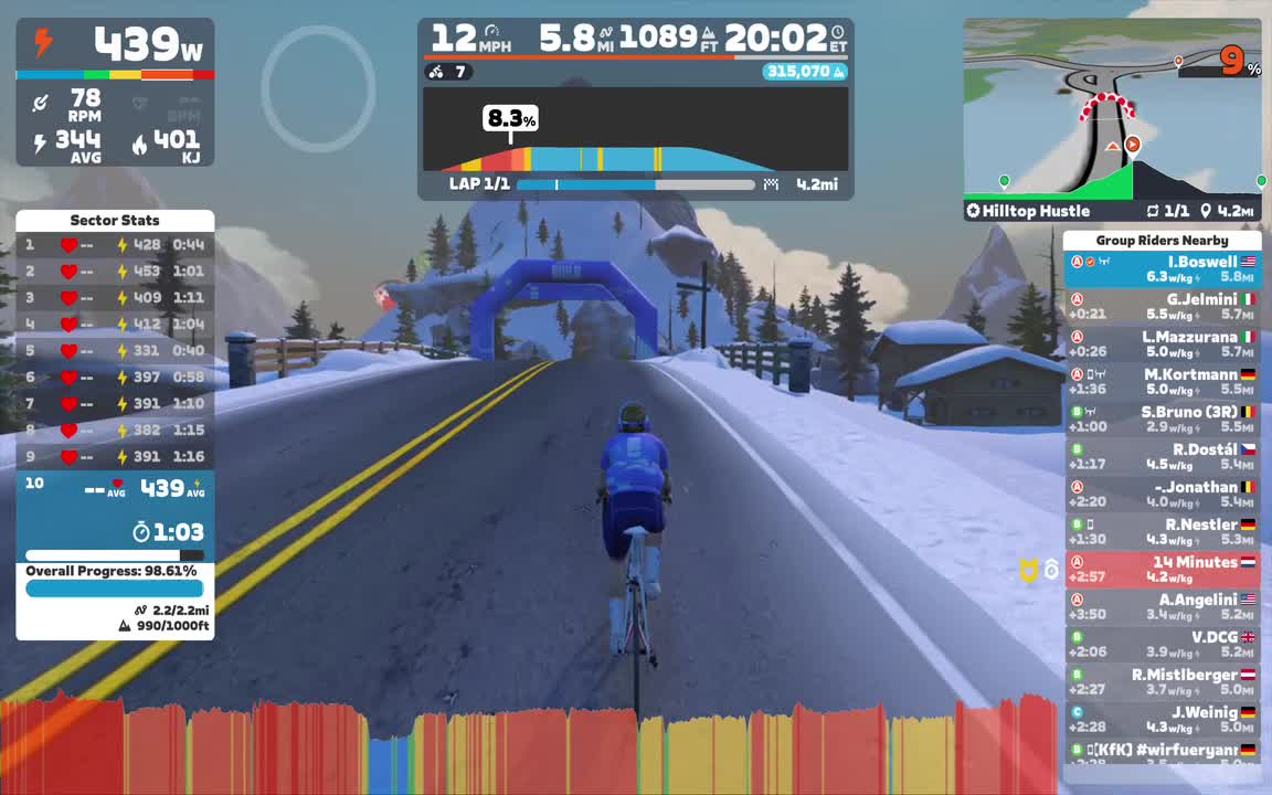 Zwift - Group Ride: Stage 4 - Zwift Camp: Build  (A) on Hilltop Hustle in Watopia