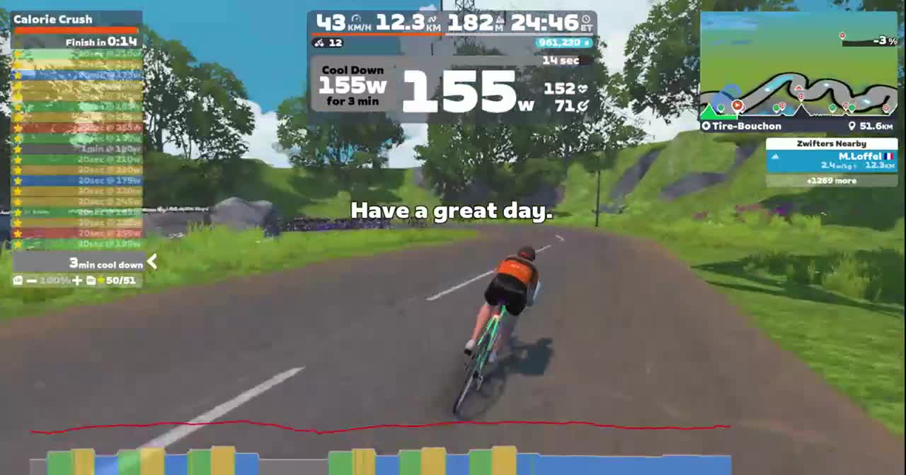 Zwift - Calorie Crush on Tire-Bouchon in France
