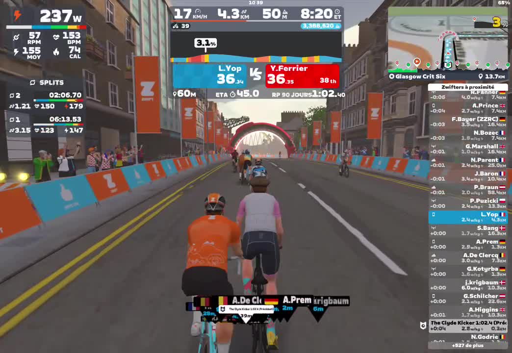 Zwift - Glasgow Crit Six in Scotland