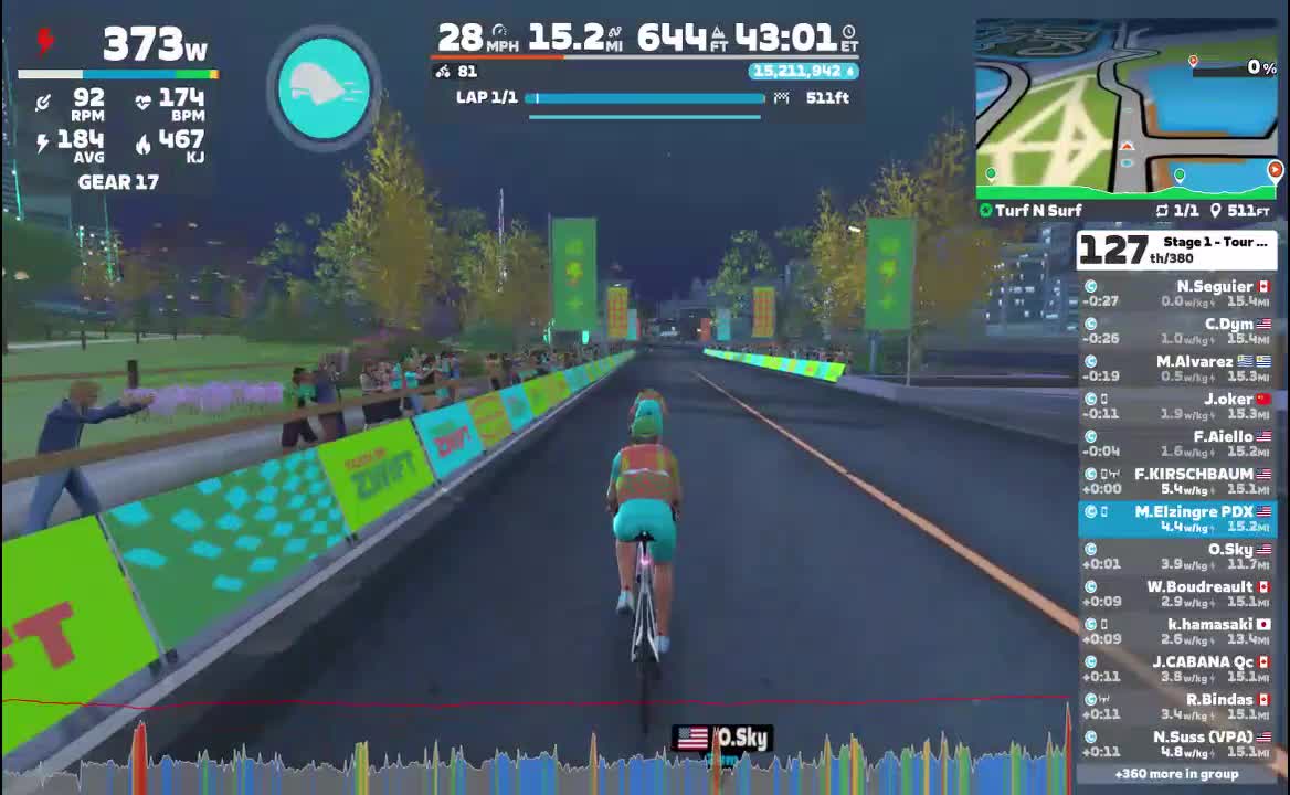 Zwift - Group Ride: Short - Stage 1 - Tour de Zwift on Turf N Surf in Makuri Islands