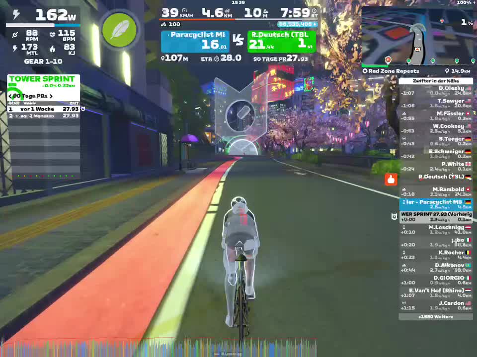 Zwift - Red Zone Repeats in Makuri Islands