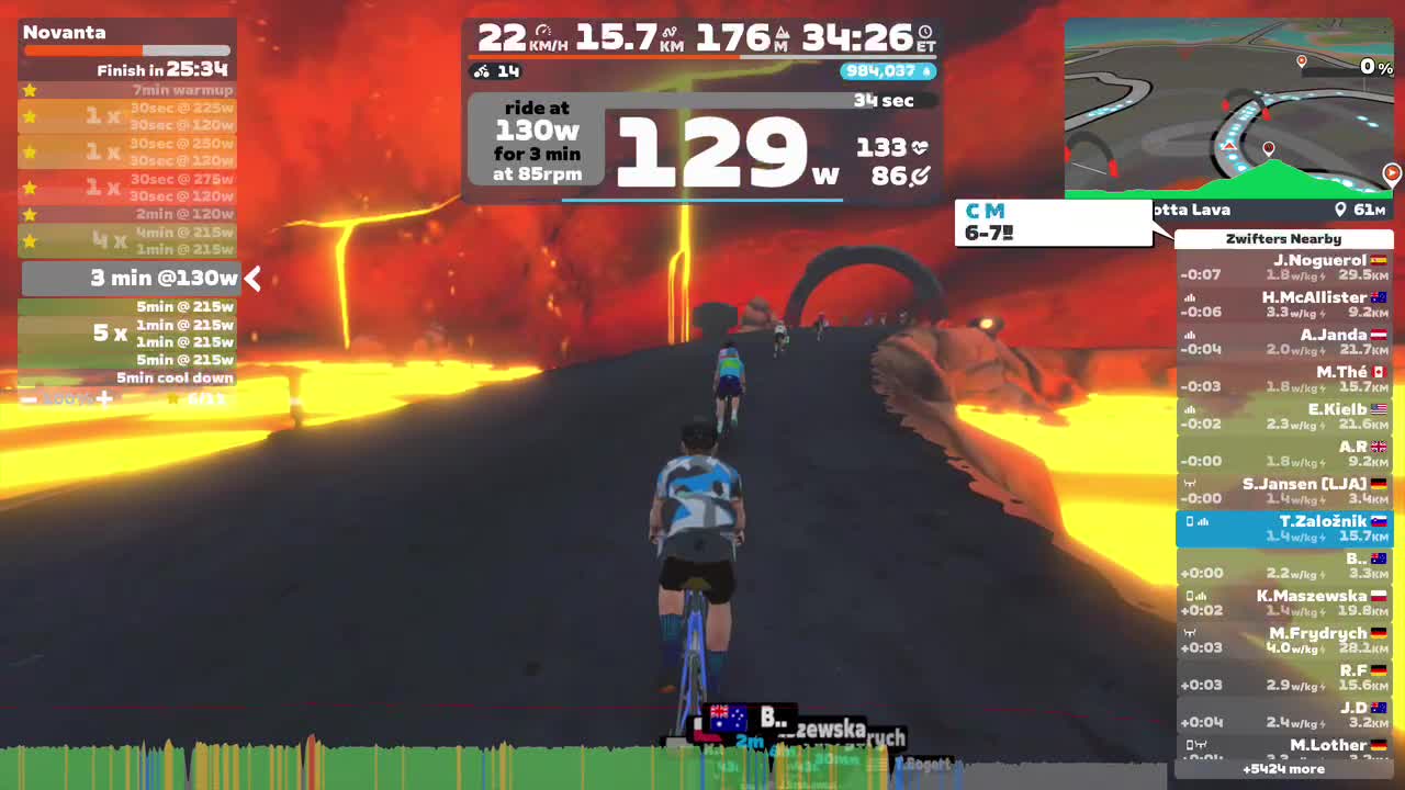 Zwift - Novanta on Whole Lotta Lava in Watopia