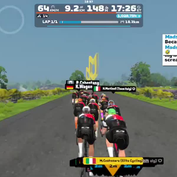 Zwift - Group Ride: Elite Cycling with Team Jayco AlUla Silke Smulders (C) on Royal Pump Room 8 in Yorkshire