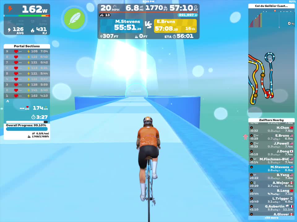 Zwift - Climb Portal: Col du Galibier (Lautaret) at 100% Elevation in Watopia