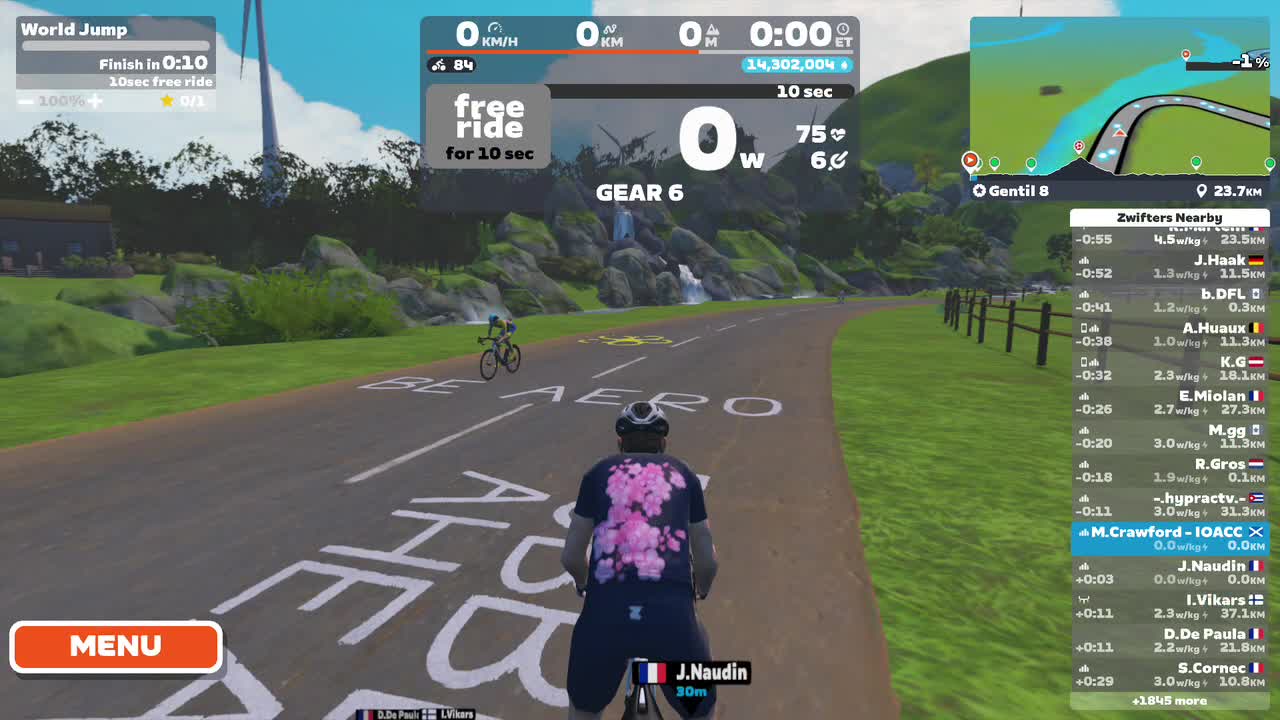 Zwift - World Jump on Gentil 8 in France