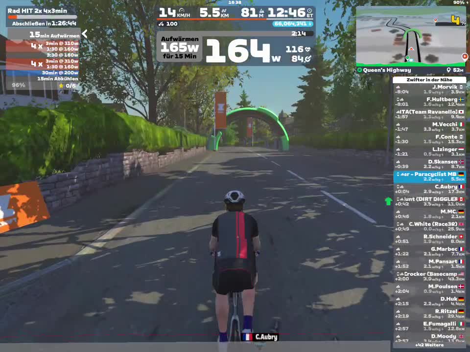 Zwift - Rad HIT 2x 4x3min on Queen's Highway in Yorkshire