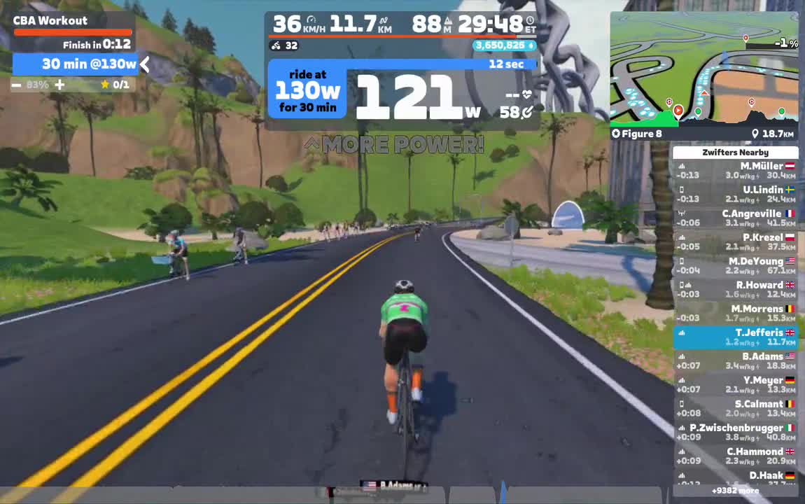 Zwift - CBA Workout on Figure 8 in Watopia