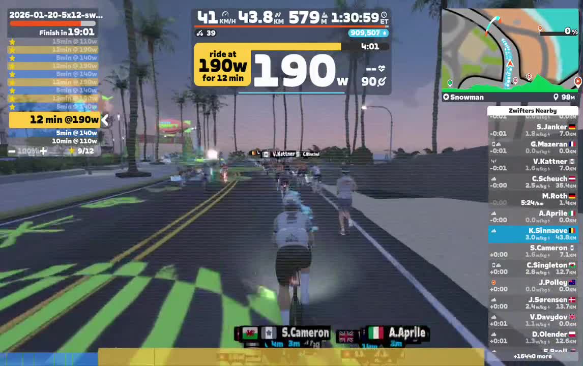 Zwift -  on Snowman in Watopia