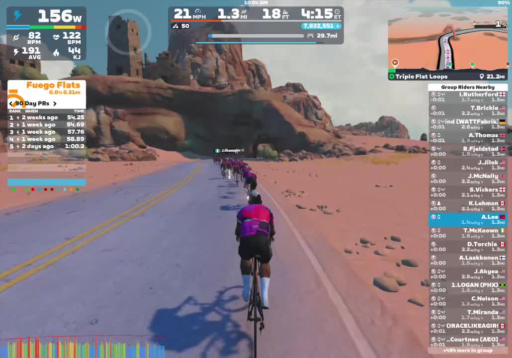 Zwift - Group Ride: Rapha Festive 500 with Laura Alagna on Triple Flat Loops in Watopia