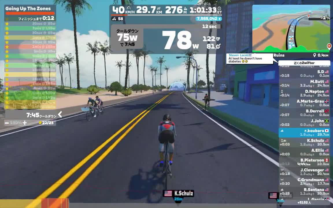 Zwift - Going Up The Zones on Road to Ruins in Watopia