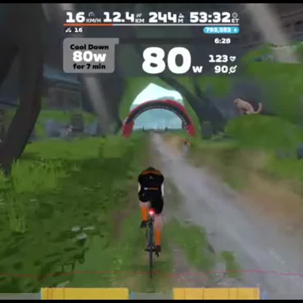 Zwift - 2x(5x2min) Threshold Fun on Spirit Forest in Makuri Islands