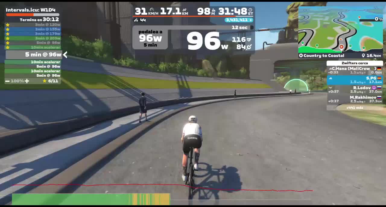 Zwift - : W1D4 on Country to Coastal in Makuri Islands