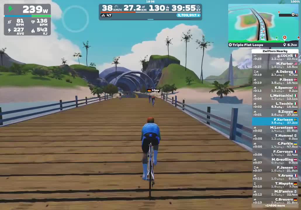 Zwift - Triple Flat Loops in Watopia