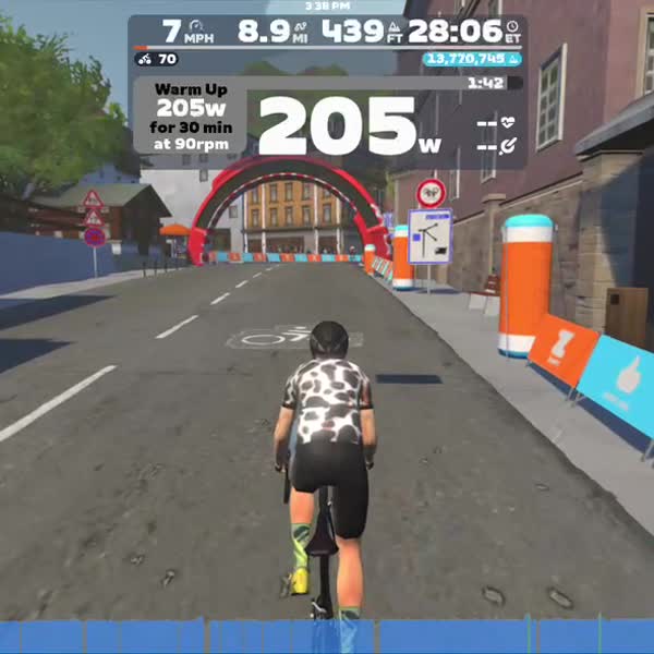 Zwift - Climbing Repeats 3x 8min. (1:1/S2): 3hrs on Innsbruckring in Innsbruck